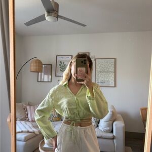 Zara Light Green Women's Blouse